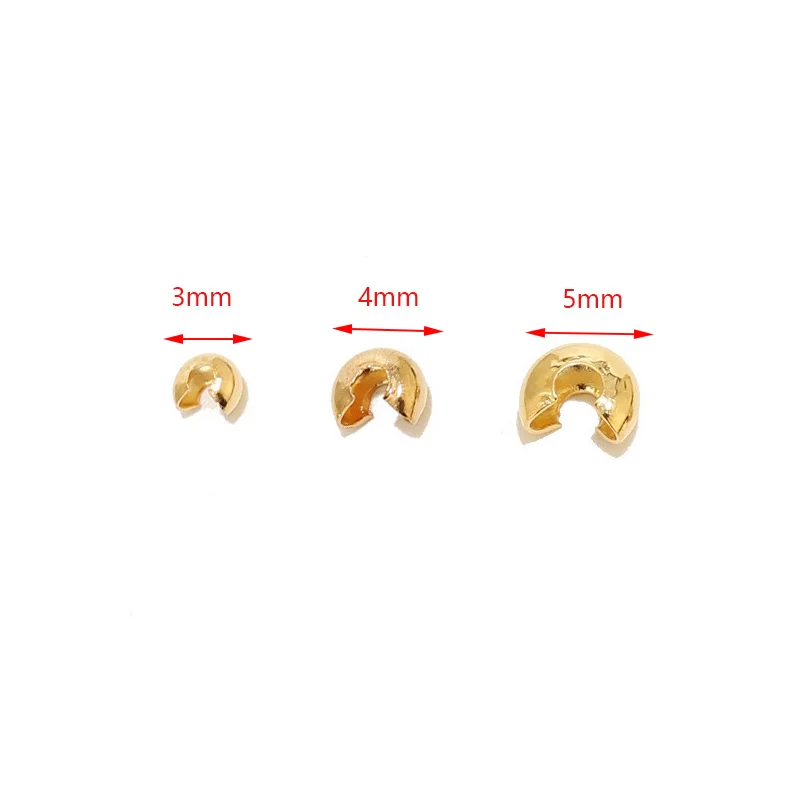 50pcs Stainless Steel Gold Semicircle Crimp Cover Locate Spacer Bead C Shape Beads For DIY Jewelry Making Findings Components