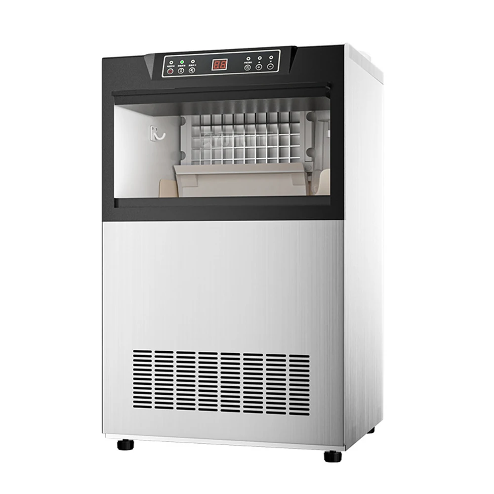 ماكينة مكعبات الثلج التجارية الأوتوماتيكية بالكامل ذات السعة الكبيرة HL-500F مع 50 حجرة ثلج وسعة تخزين الثلج 20 كجم