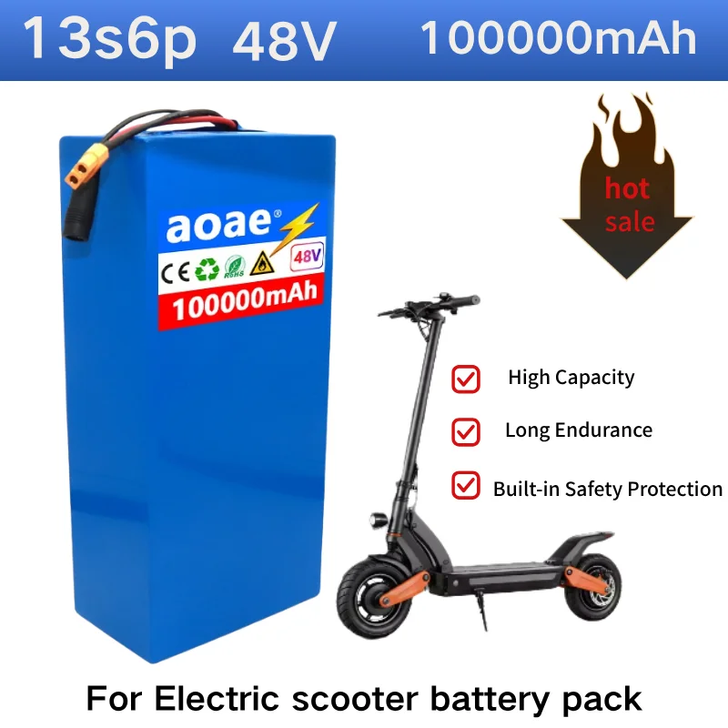 

13s6p 100Ah 48V Lithium Battery 100% Original Pack Citycoco Motorized Scooter Built in Battery pack 30A BMS Battery Life Longer
