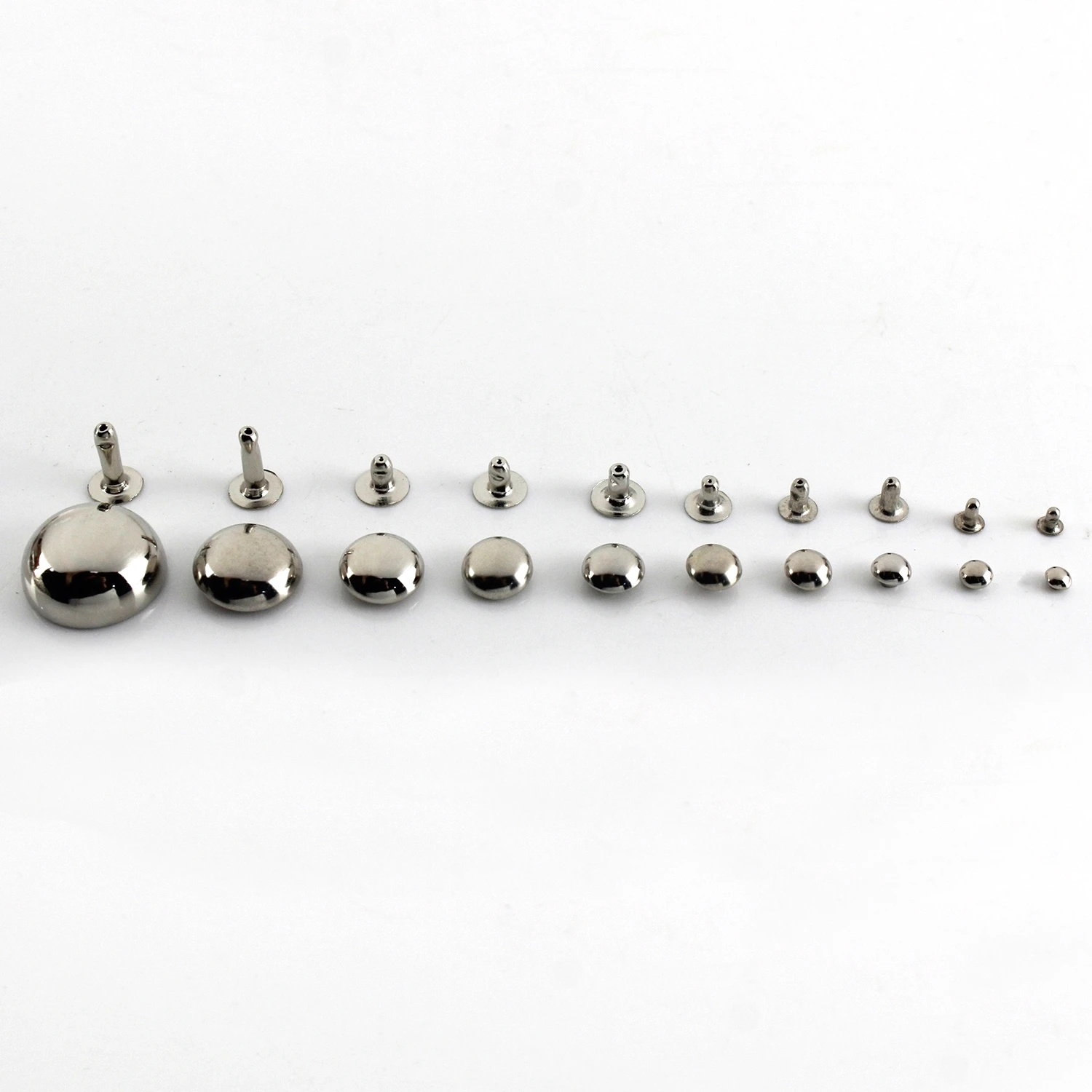 100sets 4 Colors Metal Dome Cap Rivets Studs Round Rivet for Leather Craft Bag Belt Clothing Garment Shoes Collar Parts