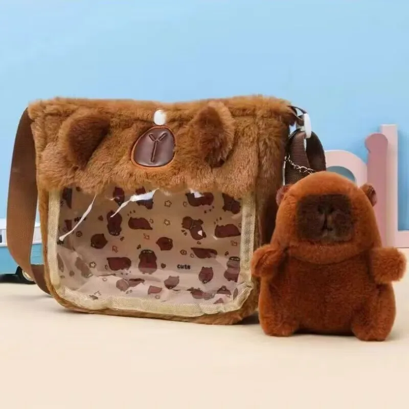 Capybara Plush Backpack Kawaii Fashion Plushie Doll Fur Bag Children\'s Bag Shoulder Bag Mini Knapsack Bags Gifts For Girlfriend