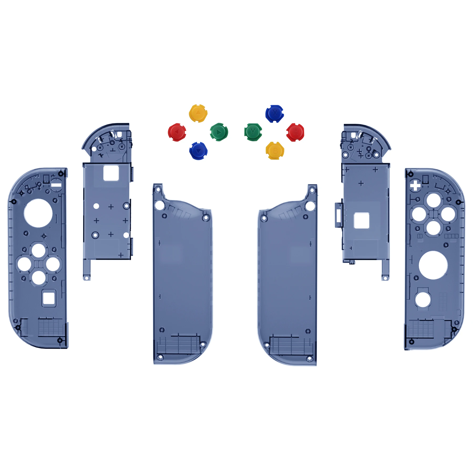カスタム透明シェル,クリアケース,ボタン付き,Nintendo Switch用