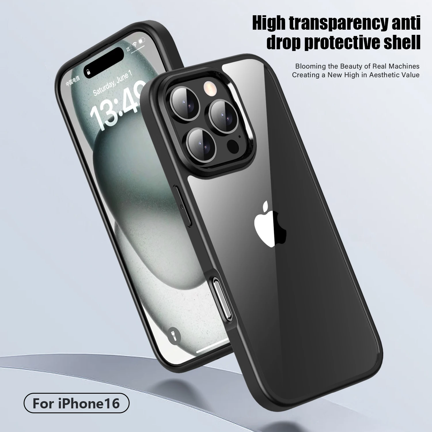 

IPAKY for iPhone 16 Case 16 Pro 16 Plus Case Lens Protection HD Transparent Shockproof Cover for iPhone 16 Pro Max Case