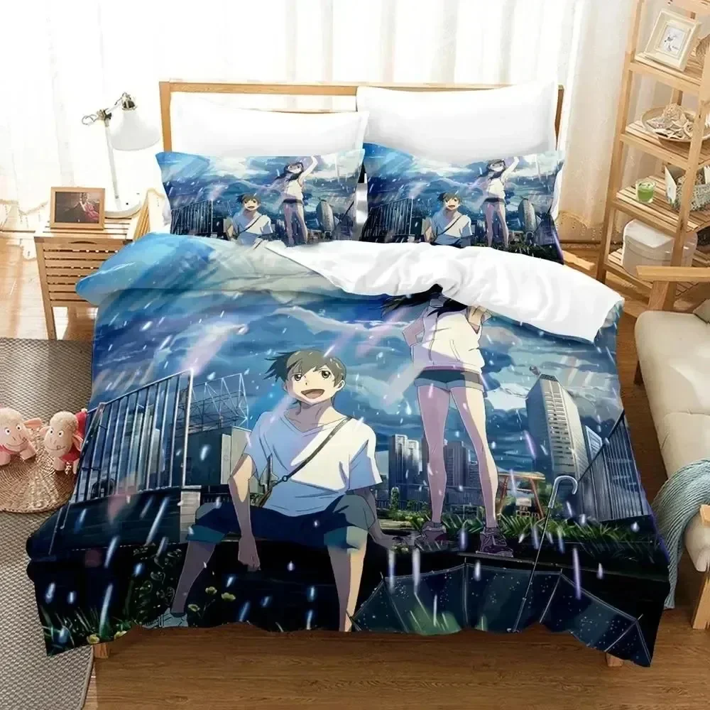 

3d Anime Weathering with You Bedding Set Duvet Cover Sheet Printed Bed Set Pillowcase Bed Full Queen King Size Comforter Bedroom
