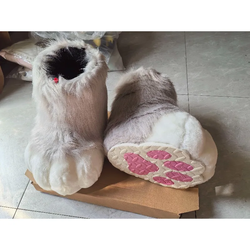 Fursuit Kigurumi Furry Animal Shoes Theropod Headsets Cosplay Costumes Customized Cat Prop Beast Claw Shoes