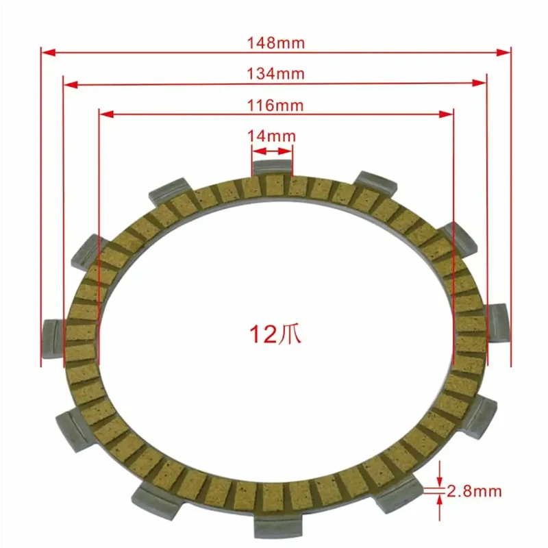 7PC Motorcycle Friction Clutch Disc Plates For Yamaha RD250LC 1980-1982 BW350 Big Wheel 350 1987-1988 RD350LC 1980