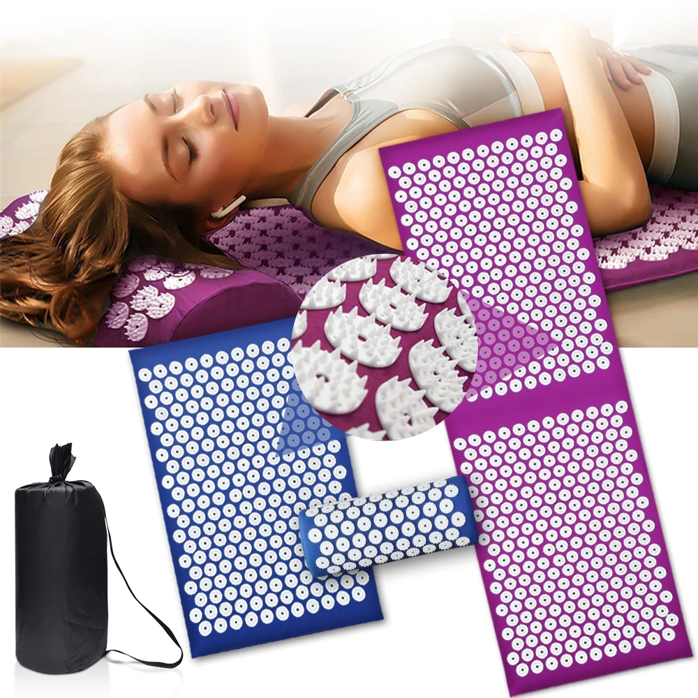 Acupressure Yoga Cushion Mat Massage Applicator Massager Pillow Mat Sensi Massage Body Mat with Needle