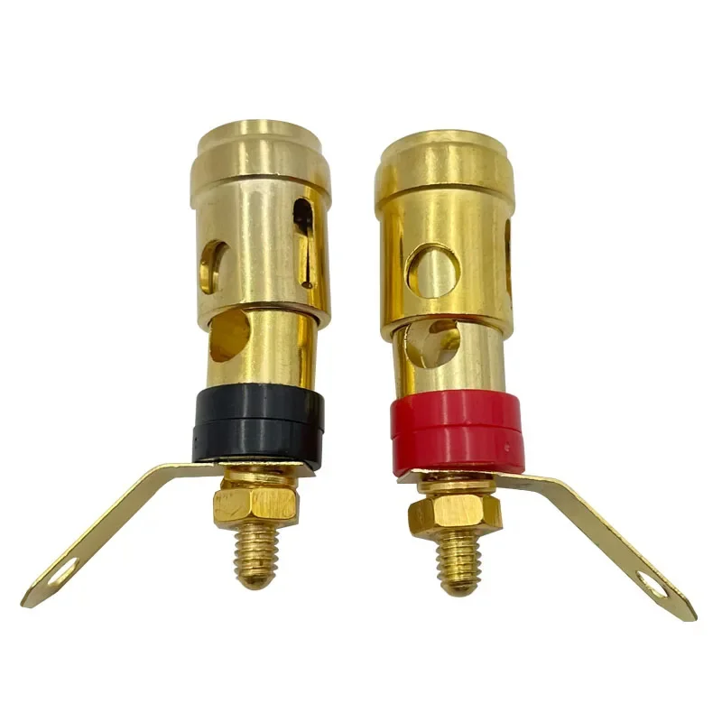 20PCS  Gold-plated Small Push-type Spring Terminal Speaker Amplifier Spring Self-locking Socket Push-type Terminal