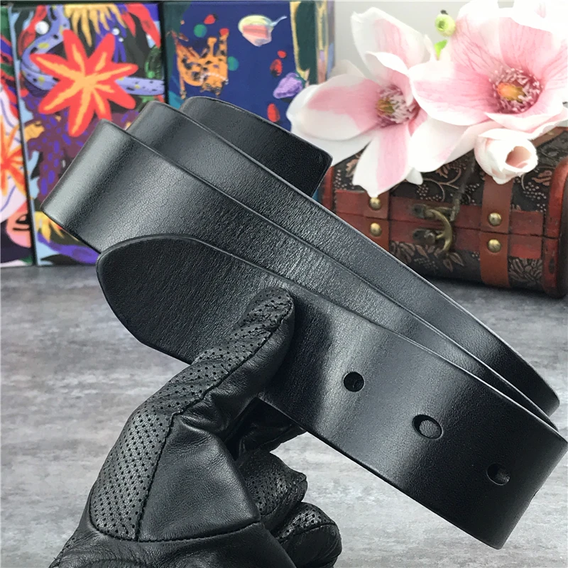 3,8 cm Top Geauine Ledergürtel ohne Schnalle Mann Gürtel Ceinture Homme Herren Ledergürtel ohne Schnallen für Männer 105-125cm sp05 – Detail 6