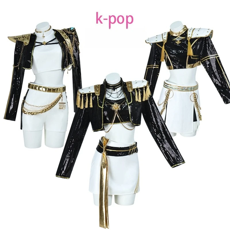 

Anime K-pop Rumi Zoey Cosplay Huntrix Costume Demon Hunters Mira Uniform Stage Costumes Halloween Party Clolthes Set