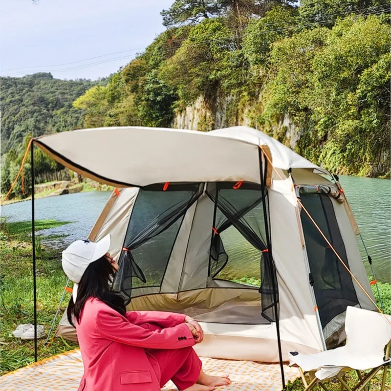 Imagem -03 - Totalmente Automático Duplo Camping Tenda de Quatro Lados de Abertura Rápida Espessado Impermeável ao ar Livre Praia 2-pessoa 34 Pessoas