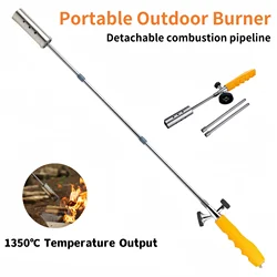 Torcia portatile a Gas butano, torcia portatile professionale con conduttura di combustione staccabile, accenditore per esterni, pistola per bruciare l'erba.