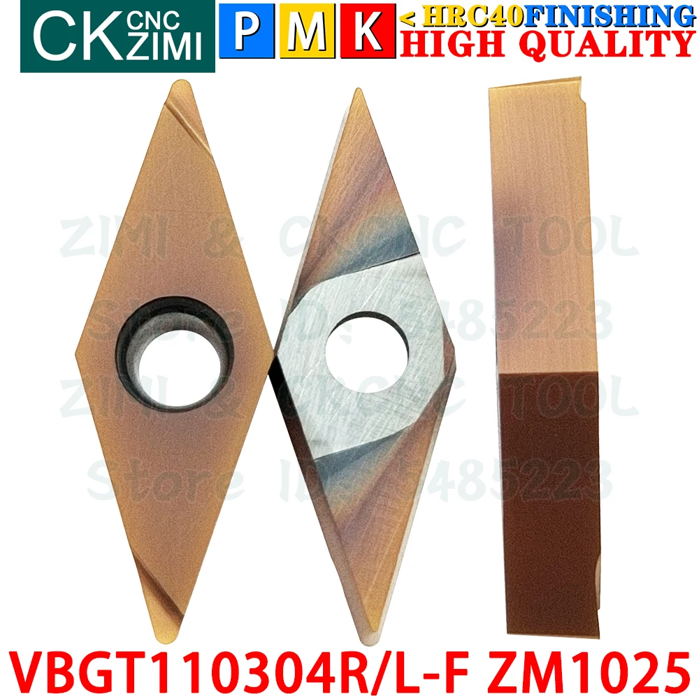VBGT110304R-F VBGT110304L-F ZM1025 Carbide Inserts Finishing External Turning Inserts Tool VBGT CNC Grooving Metal Cutting Tools