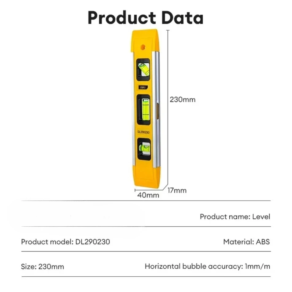 لقياس مستوى الطوربيد 9 بوصة، مستوى الصندوق المغناطيسي مع 45 ° /90 ° /180 ° الفقاعات، أداة مستوى الفقاعات المقاومة للصدمات #3