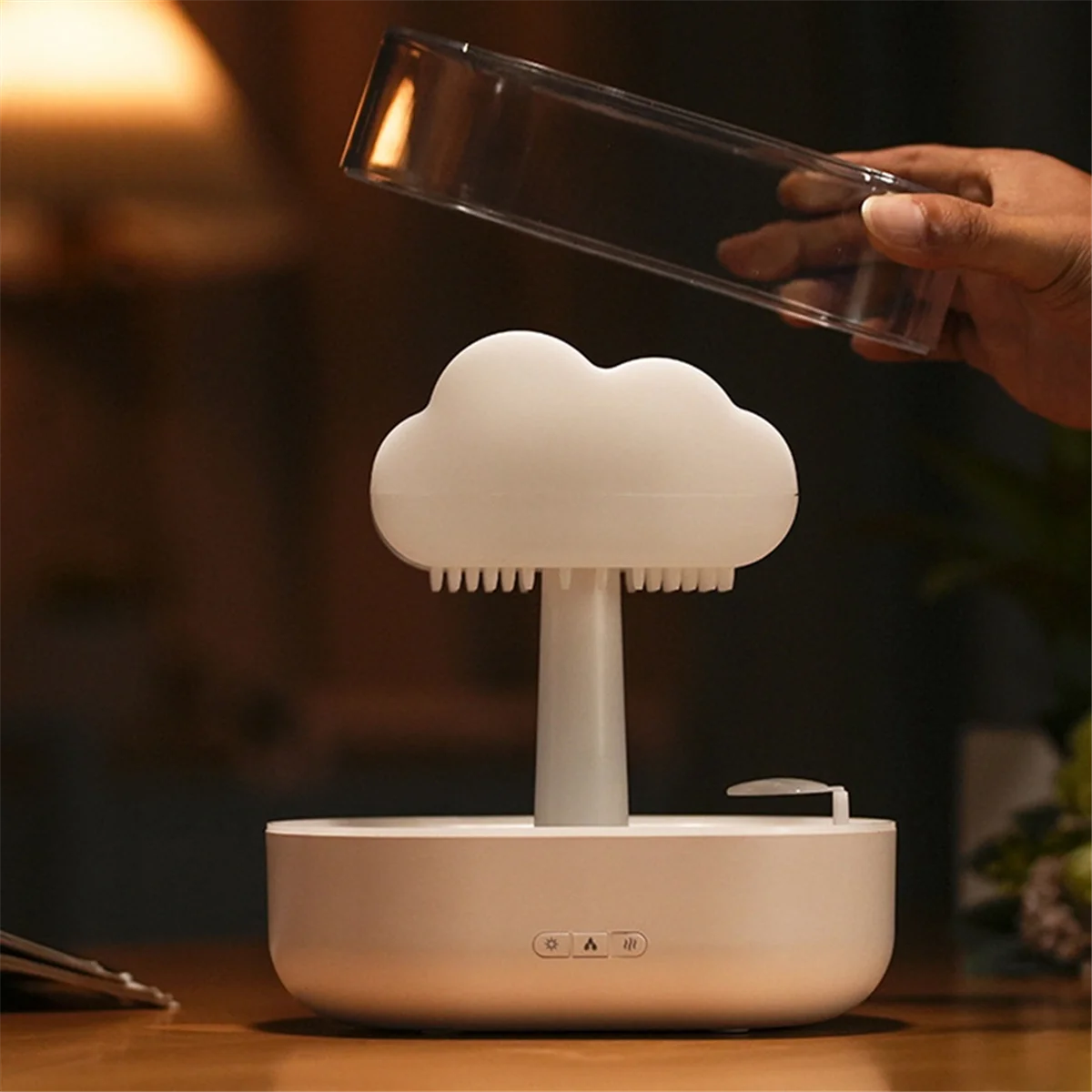 Rain Cloud Humidifier 200ML Essential Oils Diffuser with Water Drops and Colorful Night Light Mushroom Humidifier