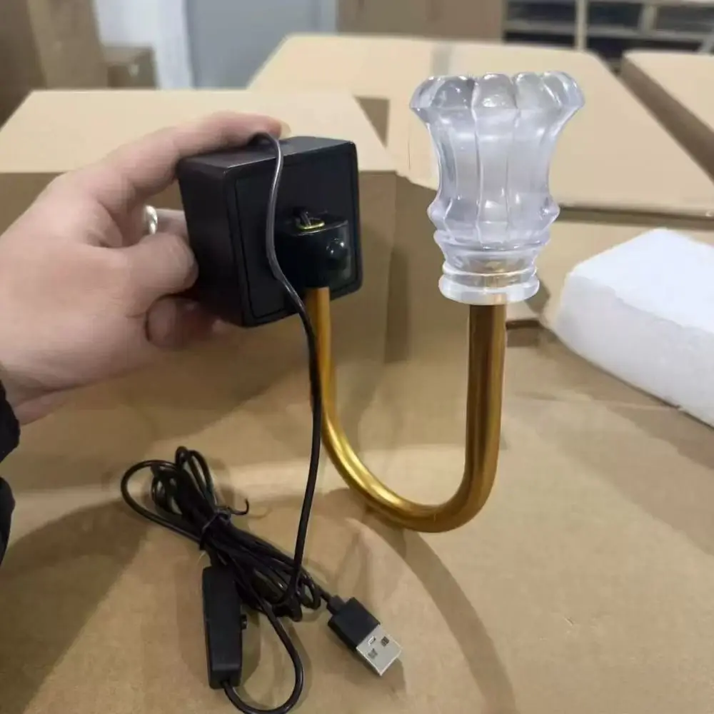 Warm Light LED Night Light European Style Vintage Resin Decorative Light Clear Shade Energy-Saving Wall Mounted Night Light