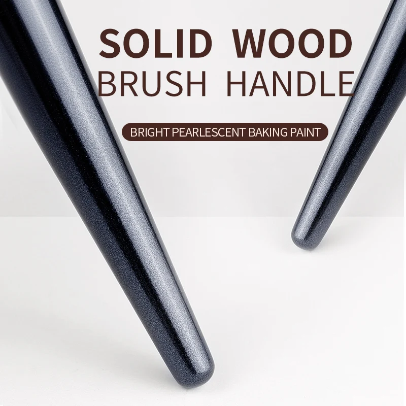 Large Angled Eyebrow Brush Natural Civet Hair Sharp Bevel Precise Filling Eyebrow Strokes Firm Bristles Black Wooden Handle Eyeb