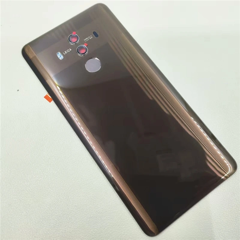 Glass Rear Door Housing for Huawei Mate 10 Pro  Battery Back Cover Case with Fingerprint Sensor+Camera Lens+Flash Light