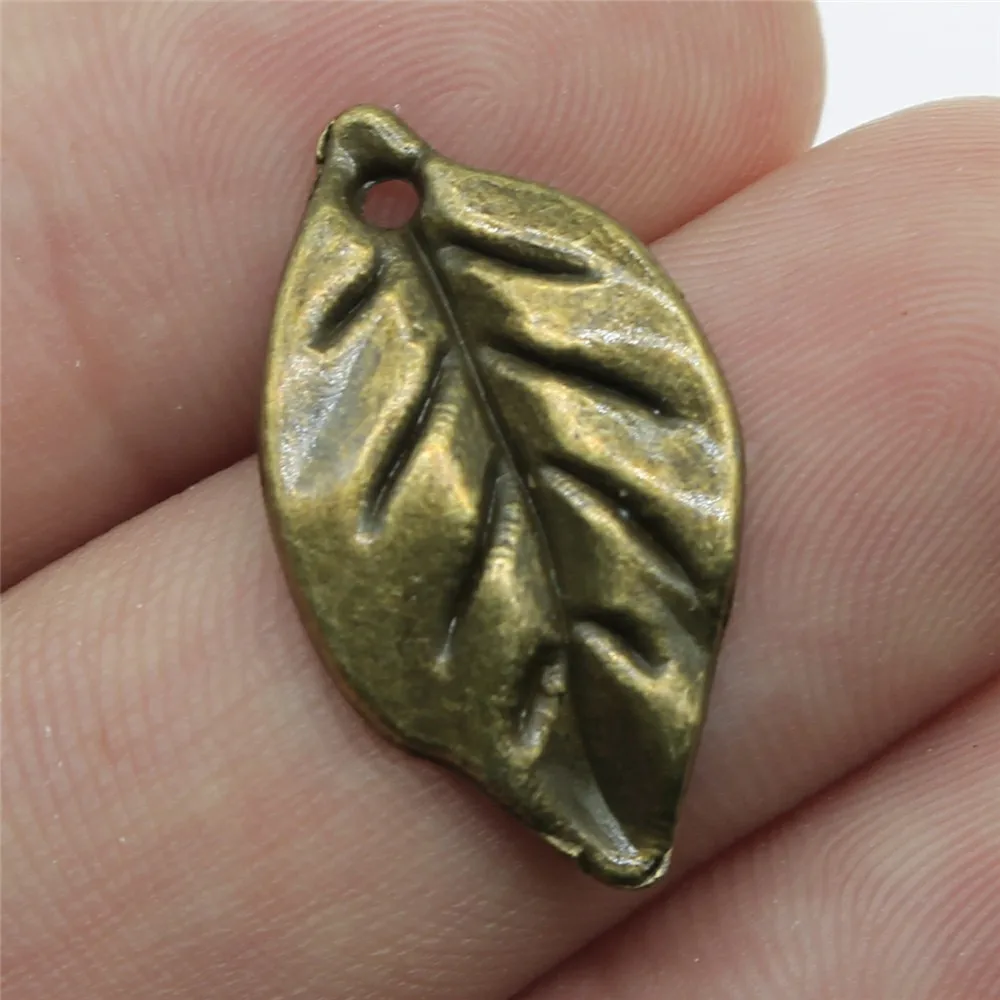 WYSIWYG 5pcs 25x14mm Vintage Leaf Pendants Charm For Jewelry Making Leaf Pendants Charm Leaf