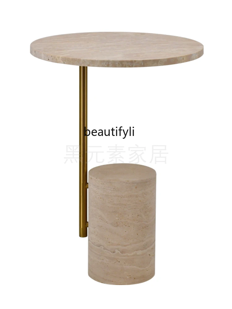 

round Side Table Cave Stone Creative Sofa Side Table Bedroom Bedside Movable Small Coffee Table