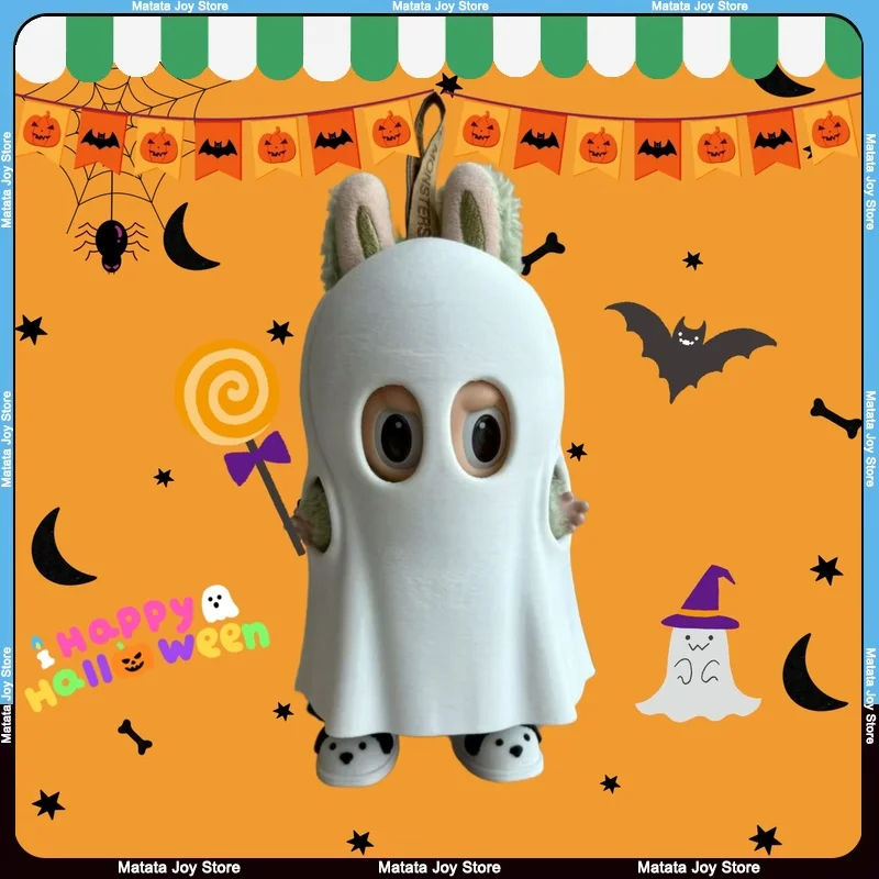 

Only Shell For 17cm Labubu Halloween Creative Ghost Doll Clothing Luminous Cute Ghost 3D Printing Gift Funny Outfit Change Toys
