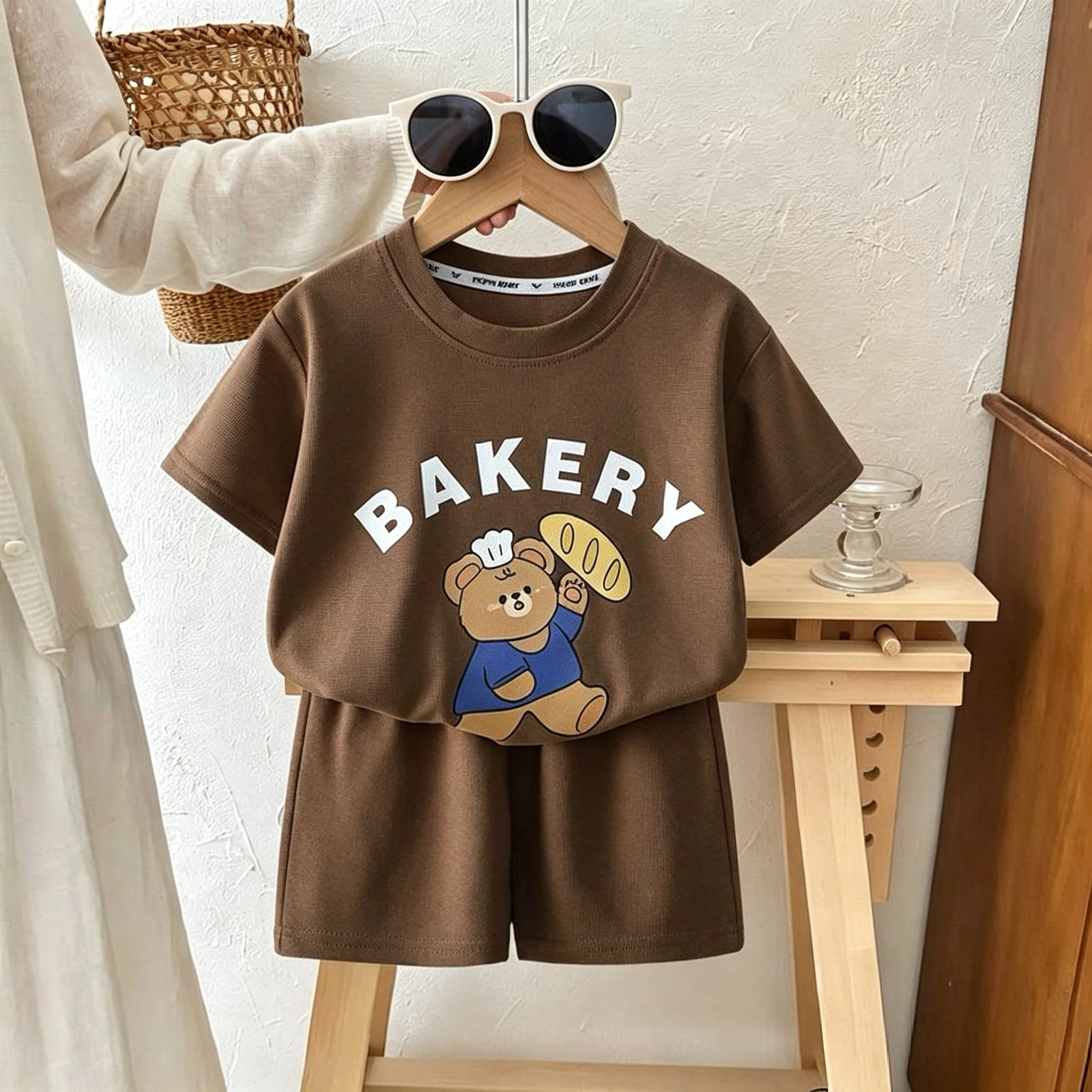 Children's Wear Suit Summer Clothing Short Sleeve T-shirt Shorts Casual Tracksuits Kids Fashion Simple Two Piece Set 1-6 Age