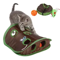 Jeu de cache-cache coule pour animal de compagnie, tunnel à 9 trous, jouet intelligent de surdose de souris, trou GNE, jouets pliables pour chaton, mignon