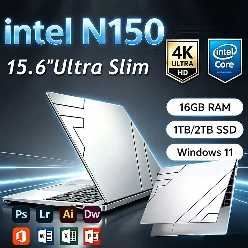2026 New 15.6' Intel N150 Windows 11 Pro Laptop Computer 32GB RAM 512GB 1TB 2TB SSD Portable Notebook PC Office Study Laptops