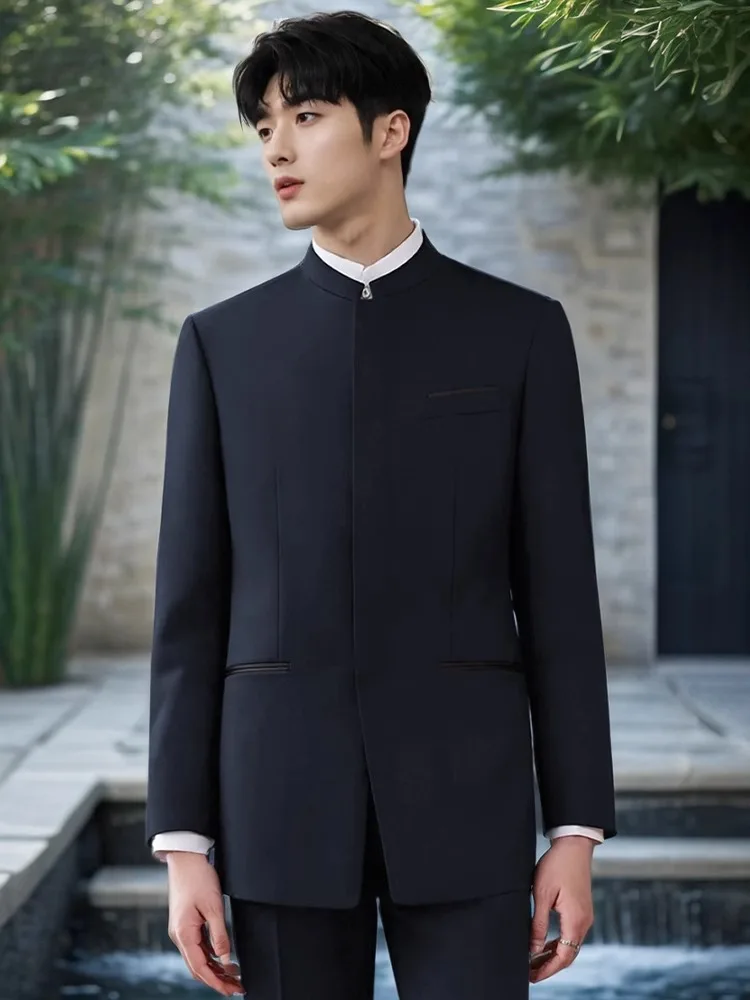 

Новый китайский костюм Zhongan Slim Fit с воротником-стойкой для мужчин: традиционный свадебный наряд для церемоний и помолвок