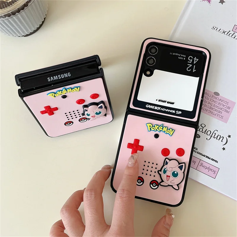 اليابان أنيمي P-البوكيمون Gengar Jigglypuff جراب هاتف لسامسونج Z Flip 6 zflip4 zflip5 Z أضعاف 3 4 5 zfold4 zflip6 غطاء وقائي