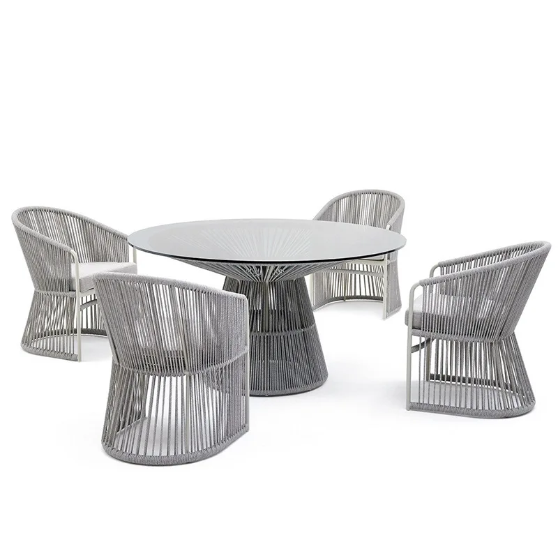 

Outdoor courtyard leisure rattan chair terrace tea table garden balcony small table and chair coffee table three