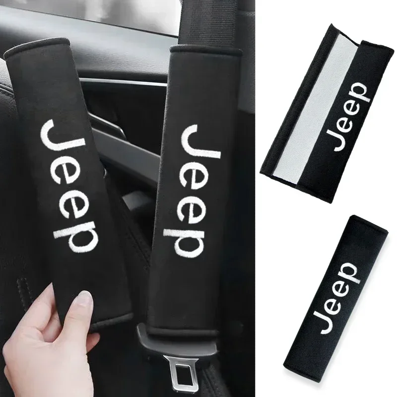 1/2 pieza de funda protectora para cinturón de seguridad interior de coche para Jeep Grand Cherokee Wrangler JK Gladiator Compass Renegade Patriot Liberty Comm