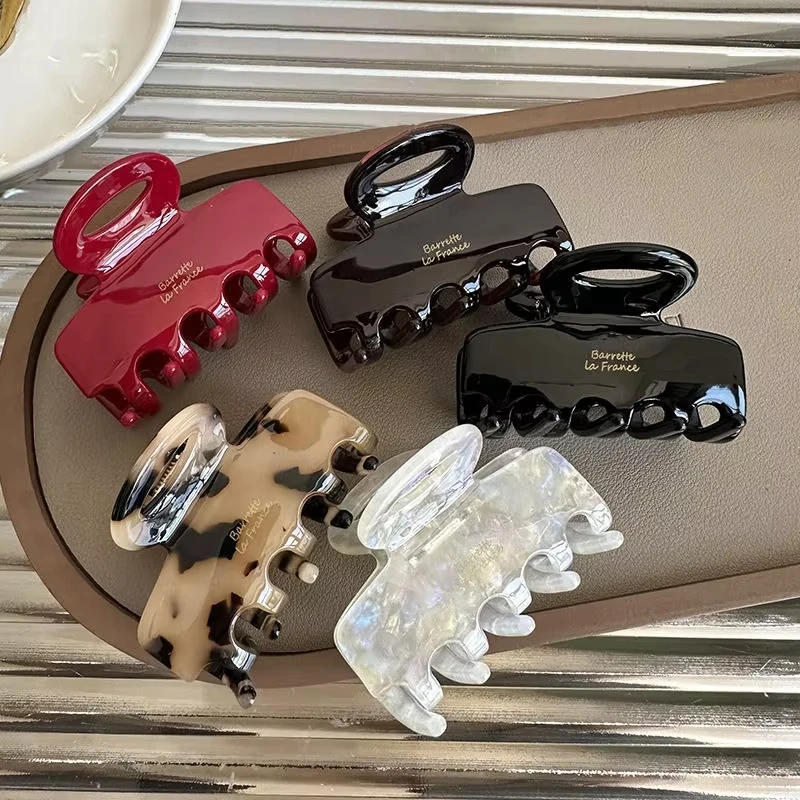 5,5 cm Długie spinki do włosów z octanu celulozy, czerwone klipsy do włosów dla dziewcząt i kobiet, akcesoria do upinania włosów, nowe koreańskie modne kokardy do włosów