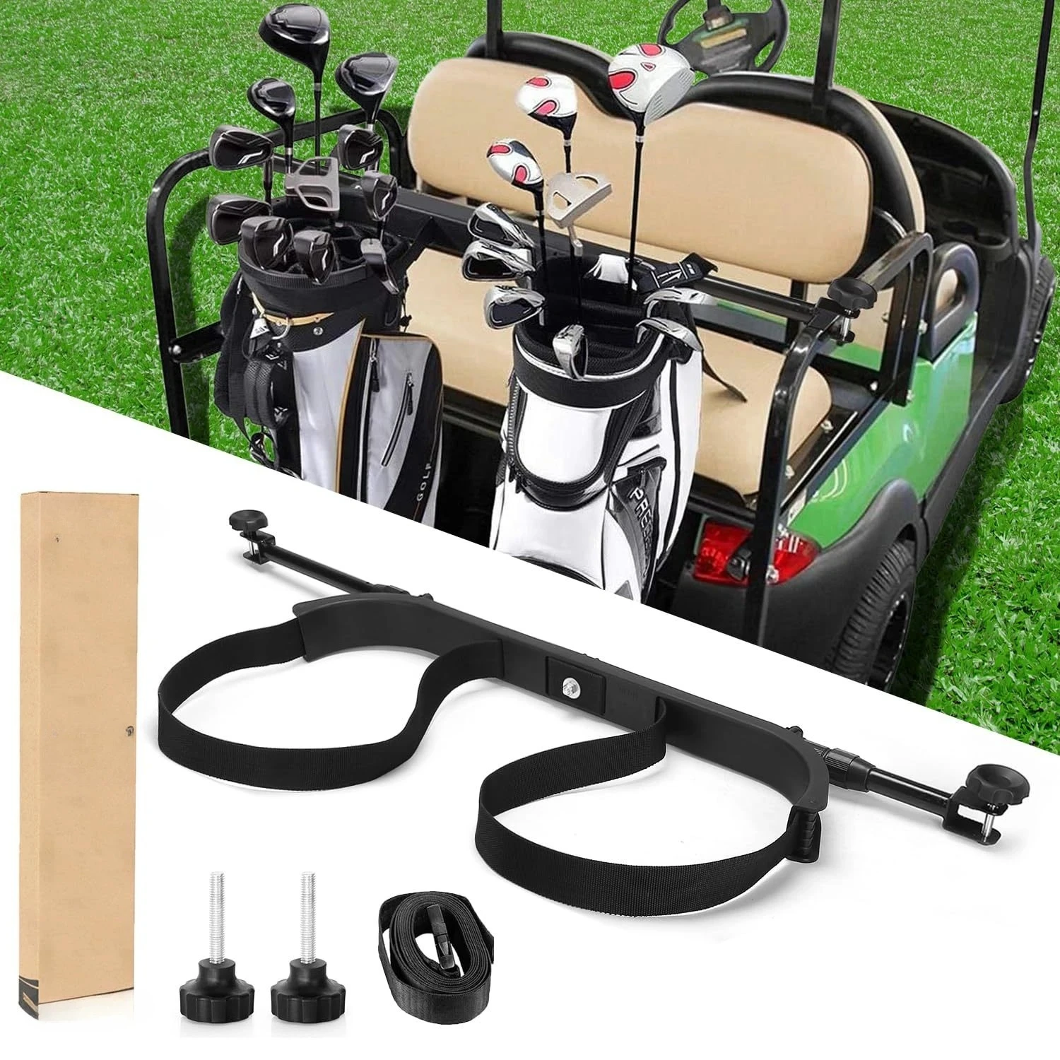 Universal golf bag holder, no drilling required