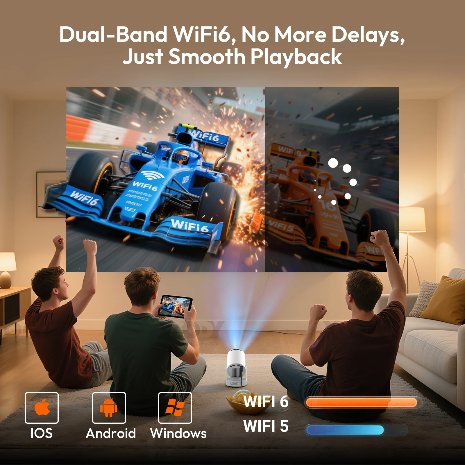 جهاز عرض XGODY محمول Gimbal 3S 12000LM 4K 2.4G/5G WiFi بلوتوث 5.4 أندرويد 11 جهاز عرض محمول للمسرح المنزلي الصغير #5