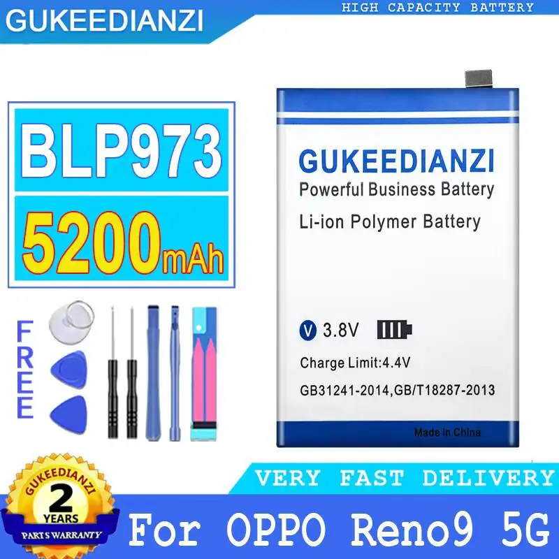 

Аккумулятор для мобильного телефона Oppo Reno 9 5G PHM110 Reno 9 Pro PGX110, 5200 мАч, BLP973, надежная мощность