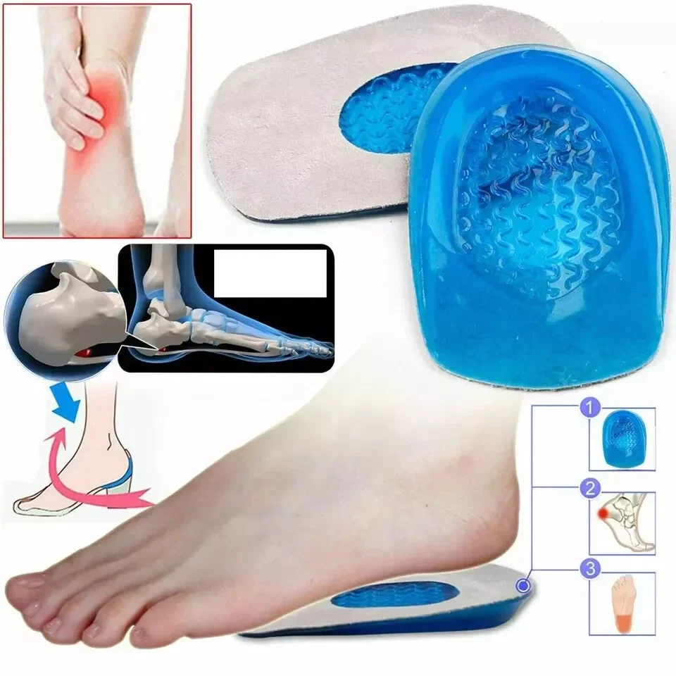 Lightweight Cushion Gel Inserts Shock Absorbent Cushioned Gel Gel Cup Insoles High-Density Heel Support Pads for Standing