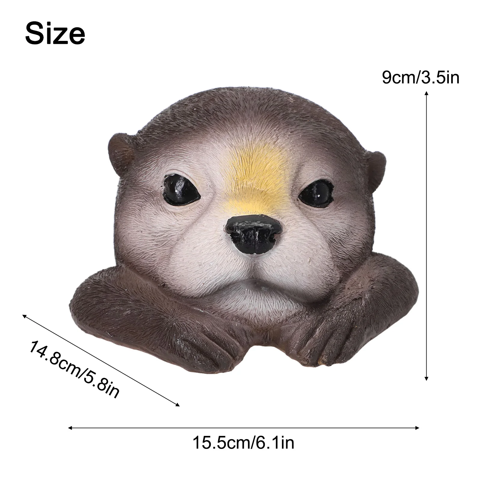 Outdoor Otter Decor 19.5*13*20.5 Garden Otter Statue Unique Display Decorative Statue Resin Material Floating Function