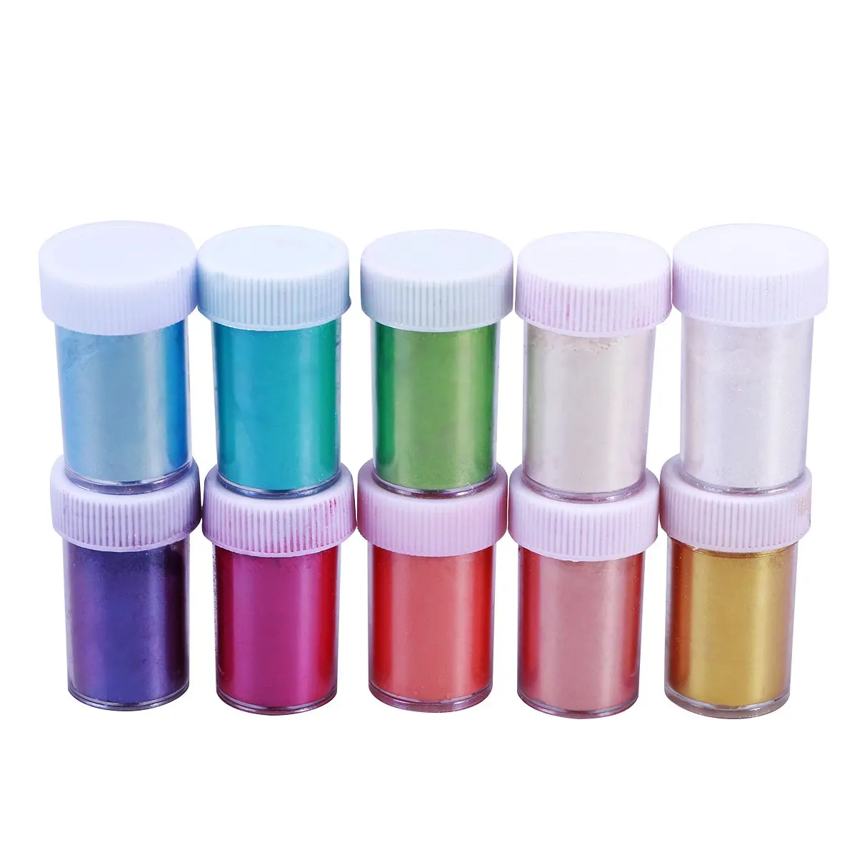 10 Piezas de Pigmento Mineral de Mica en Polvo para Manualidades, Jabón, Lápiz Labial, Arte de Uñas, Pigmentos Brillantes para Manualidades, Polvo de Mica