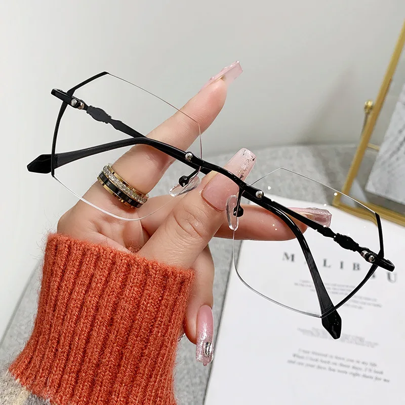 Luxury Diamond Cutting Short Sight Glasses Unisex Women Men Finished Optical Prescription Myopia Eyeglasses Diopter 0 To -4.0