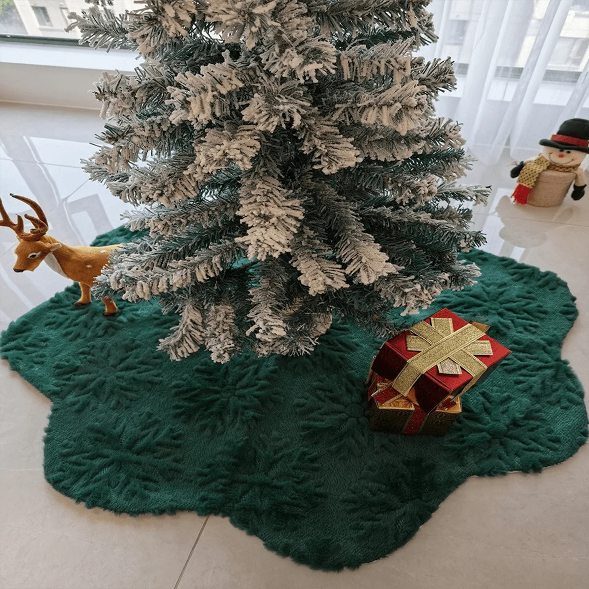 

Юбка в виде рождественской елки, мягкий плюшевый снежный жаккардовый домашний декор, праздничный фестиваль, вечеринка