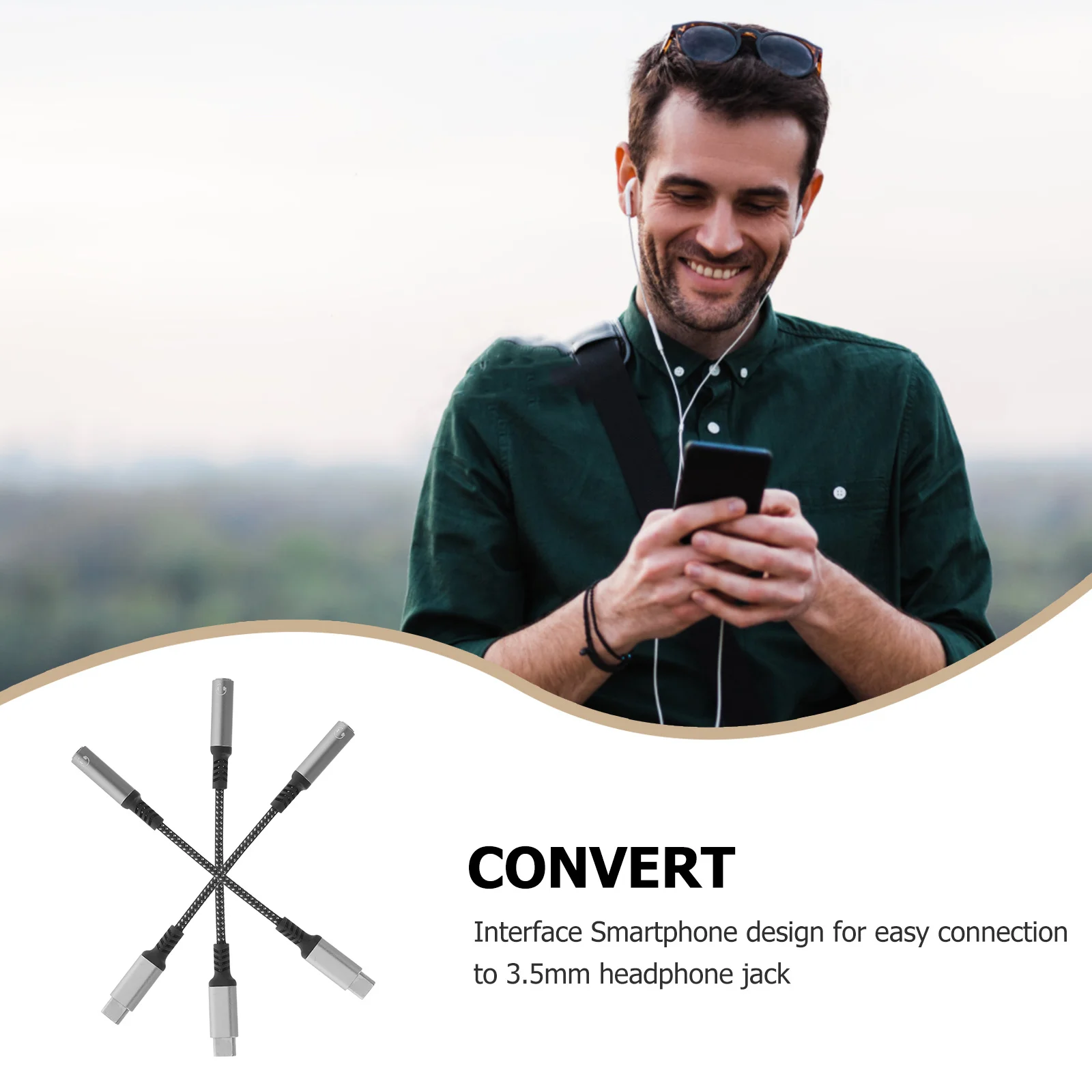

3Pcs Type-C to 3.5mm Jack Adapter Cable USB Converter Durable Nylon Aluminum Alloy for Mobile Phones USB C to Audio Jack