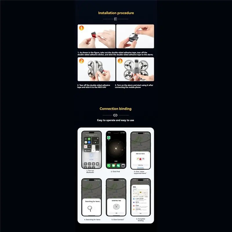STARTRC Drone Locator For DJI NEO Drone Tracker Siren Quick Positioning For DJI NEO Lost Flight Finder Remote Alarm Accessories