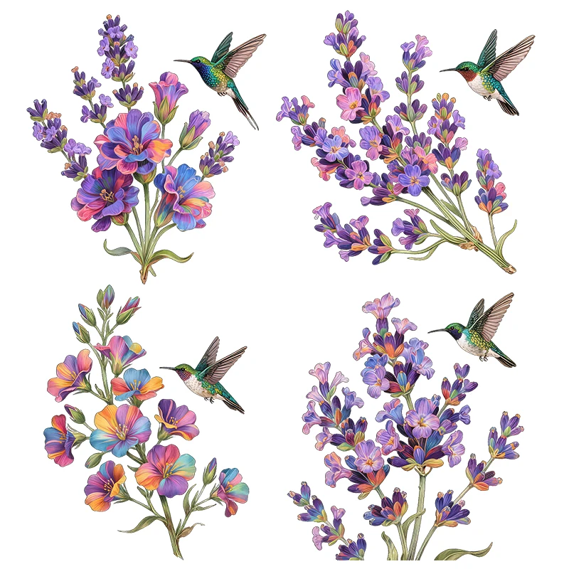 Three Ratels CFN76 Rural style purple flower wall stickers for home decoration