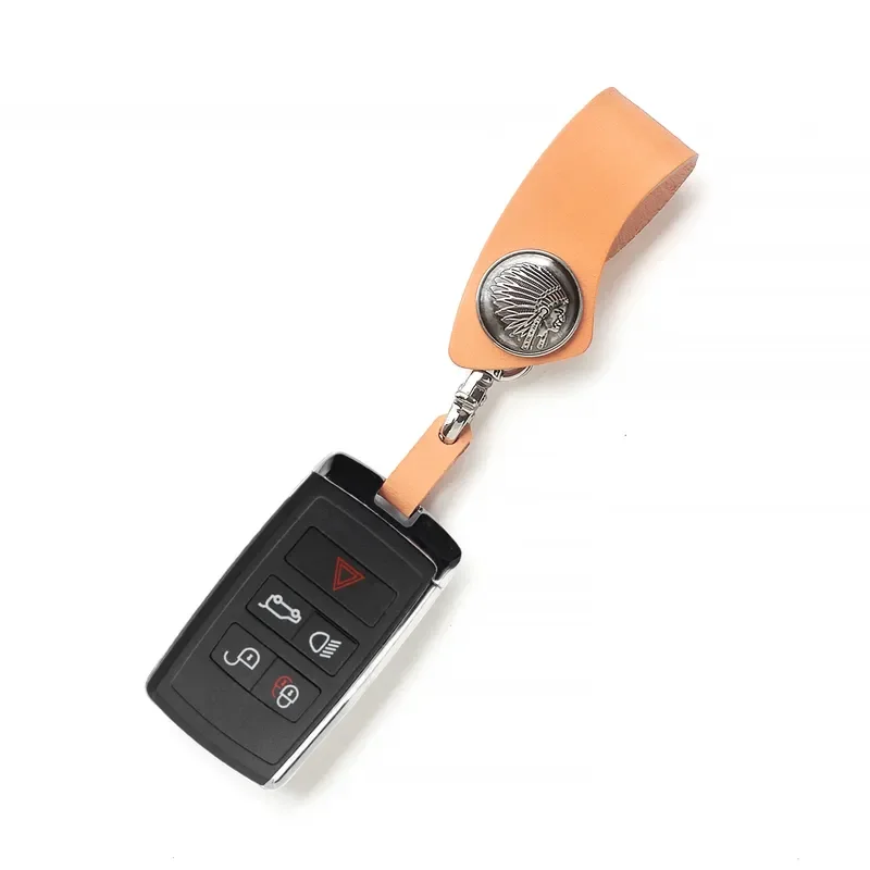 for Range Rover Defender Discovery Aurora Genuine Leather Handmade Custom High-end Keychain Buckle Accessories