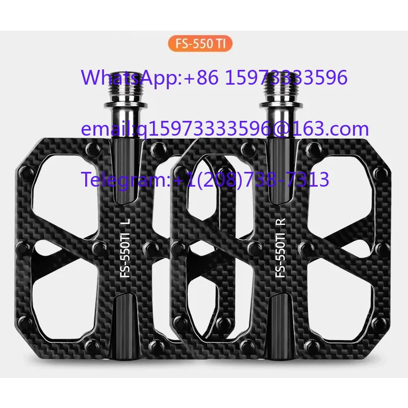 Dreadnought Carbon Fiber Pedals - Titanium Alloy Triple Design for Mountain Bike, Road Bike & Forest Cycling