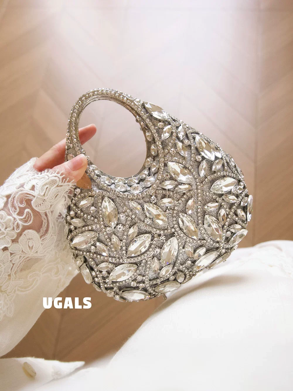 Luxury Designer Glitter Exquisite Women Handbag Crystal Shiny Rhinestones Diamond Evening Bag Wedding Party Banquet Clutch Purse - view 3