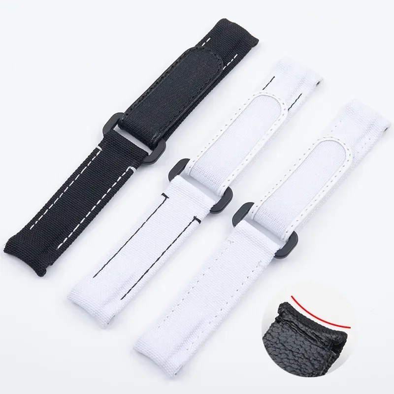 Dwuczęściowy pasek do zegarka z nylonu z zakrzywionymi końcówkami, regulowany, do modeli DAYTONA SUBMARINER diw, pasek na nadgarstek do paska Rolex 20mm