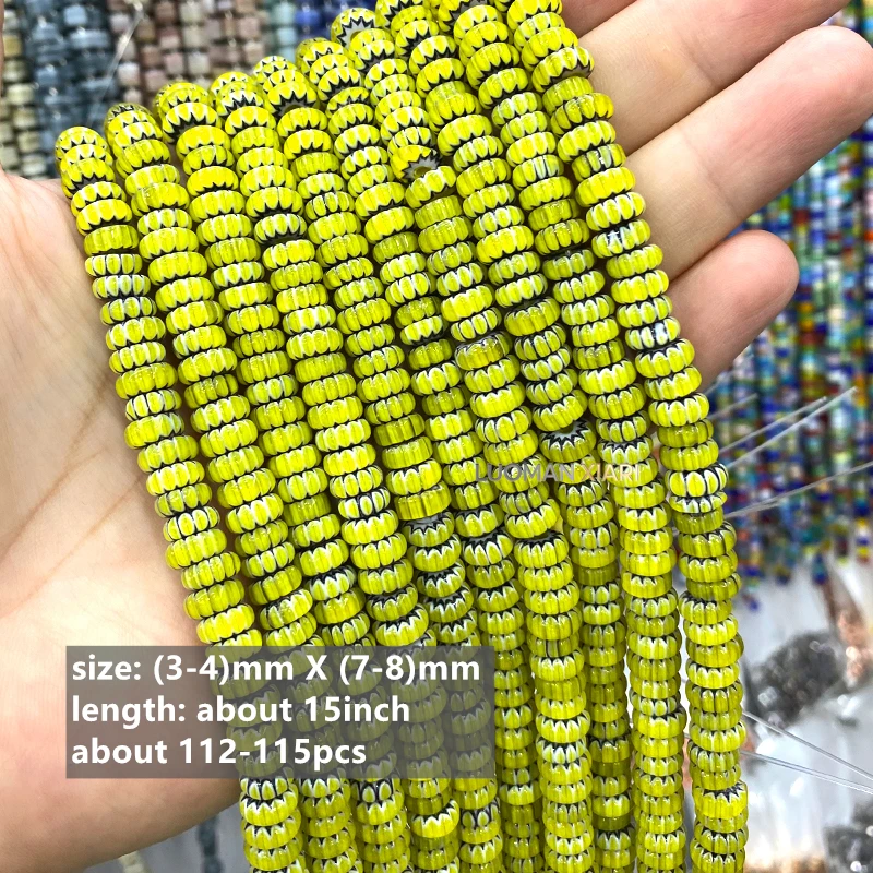 Großhandel 3x8mm Rondelle Handgefertigte Farbige Lampwork Lose Abstandsperlen für Schmuckherstellung DIY Armband Charms Zubehör 15'' – Detail 9