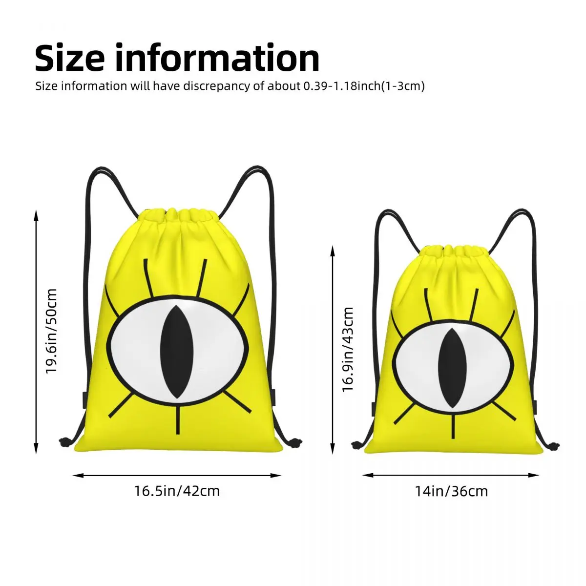 Bill Cipher Eye Gravity Falls Cartoon Drawstring Backpack Sports Gym Sackpack String Bags for Running